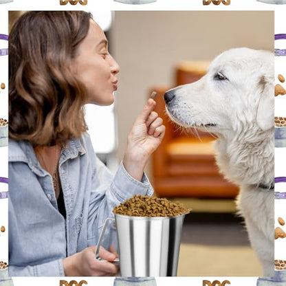 6Cup Dog Measuring Cup,Stainless Steel Measuring Cup,Pet Food Measuring Scoop for Dogs, Cats, Birds and Small Pets,Kitchen use-Ideal for Dry Food & Treats (6CUP) - size: 6CUP