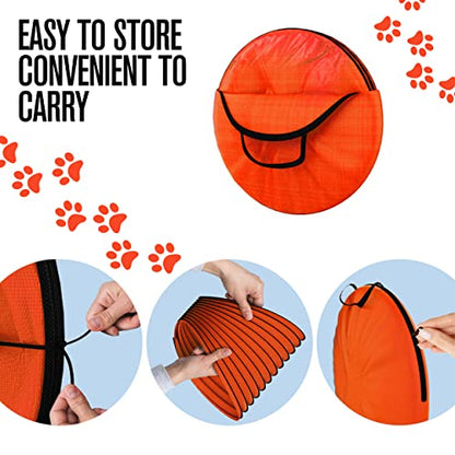Houseables Dog Agility Tunnel, Dog Tunnel, Agility Equipment, 18 Feet, Puppy Obstacle Course, Crawling, Pet Playground, Small, Medium, Large, Indoor/Outdoor, Play, Pop Up Set, Exercise Tube, Toy, Red - color: Red