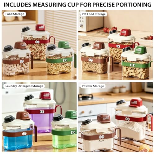 Pet Food Storage Container with Airtight Lid, 8LB Large Capacity Cat Dog Food Storage Bins with Measuring Cup, Pour Spout & Handle, BPA-Free, Leak-Proof for Dry Food, Cereals (Green) - color: Green