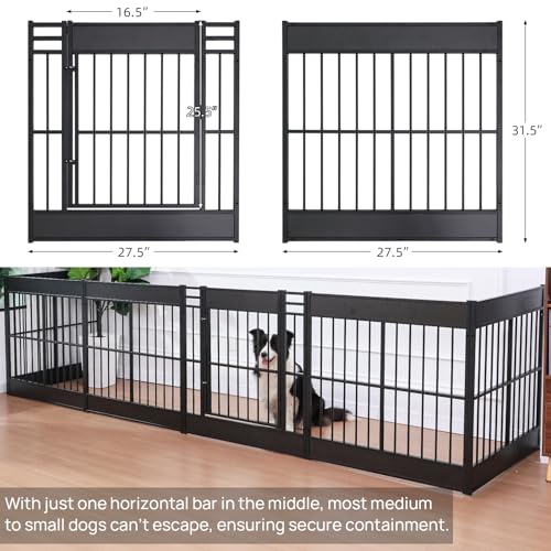 Dog Playpen, 31.5" Height Dog Pen Indoor, Heavy Duty, Safe and Sturdy, Furniture Style Puppy Pen (12 Panels (31.5" High), Black) - color: Black, style: 12 Panels (31.5" High)