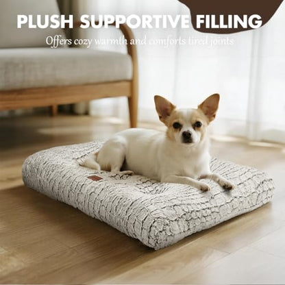 Dog Bed Crate Pad - Soft Fluffy Pet Cushion Mat Anti-Slip Comfy Kennel Pad for Crates - color: Coffee, size: Large 36"x24"