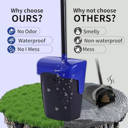 Pooper Scooper Large Swivel Bin & Rake with 160 Waste Bags,Heavy Duty Dog Pooper Scooper with Bag Attachment for Large Small Dogs, Long Handle Poop Scooper with Lid for Yard, Grass, Gravel (Blue) - color: Blue1