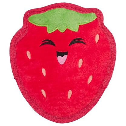 Outward Hound Tough Skinz Durable Squeaky Dog Toy with Two Tough Layers, Strawberry, Red, Medium - color: Strawberry, size: Medium