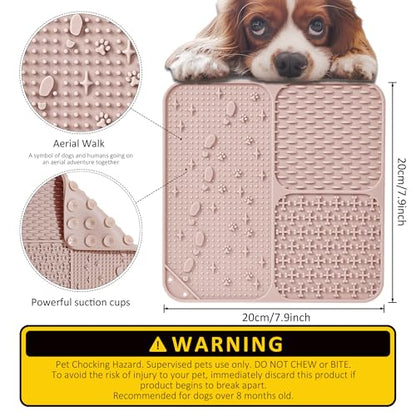 Lick Mat for Dogs(2pcs, Large, 7.9") Easy Clean Silicone Licking Pad Slow Feeder for Pets Cats with Suction Cups, Enrichment Accessories Anxiety Boredom Relief, Keep Them Busy for Bathing
