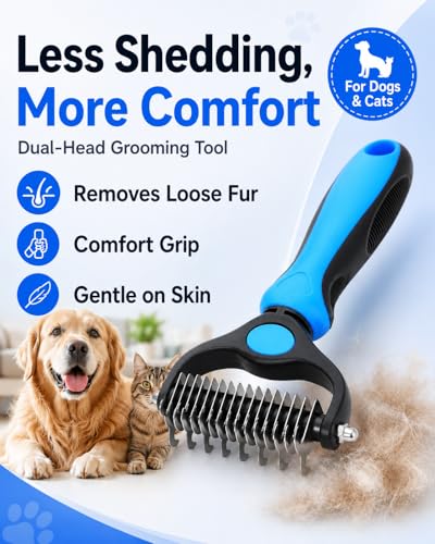 2 Pcs Pet Grooming Tool Deshedding Dog Brush for Dogs Shedding Comb Silent Groom Cats Tools Cepillo Para Perros the Double Sided Reviews Deshedder Brushes Lint Hair Extra Sticky Teeth Remover