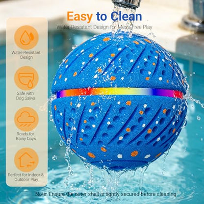 Interactive Dog Ball Toy for Small Medium Dogs – Automatic Rolling, Bouncing & Moving Dog Toy with LED Lights, 2-in-1 Fetch Toy, Durable E-TPU, USB Rechargeable (2.8” Blue) - color: Blue, size: Medium (2.8" / 70mm) – 019