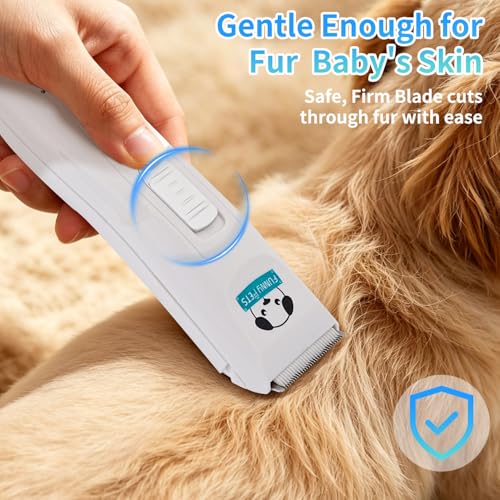 Cordless Dog Clippers, Low Noise Electric Pet Grooming Kit, Quiet Hair Trimmer Shaver Set for Dogs, Cats and Furry Pets