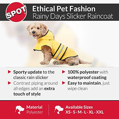 Fashion Pet Rainy Days Slicker Yellow Raincoat, X-Small (560YXS) (Pack of 2) - size: X-Small (Pack of 2)
