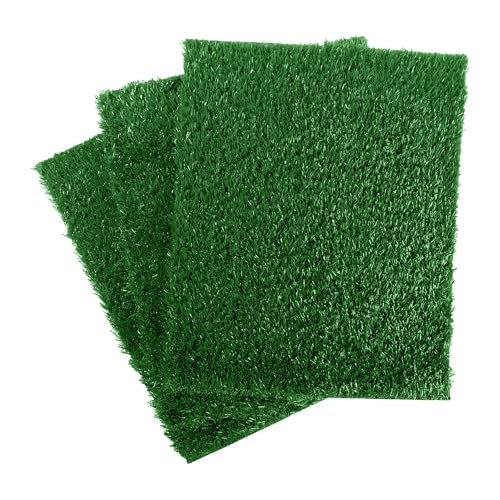 Artificial Grass Puppy Pee Pad for Dogs and Small Pets - Set of Three 30x20 Inch, Reusable 3-Layer Turf Pads for Dogs - Indoor and Outdoor Fake Grass Potty Pet Supplies by PETMAKER - size: Large 3-Layer Replacement Pads