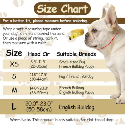 Short Snout Dog Muzzle for French Bulldog, Open-Eye & Full Pant Design Prevent Eating Biting, Panting & Drinking & Feeding Freely, Dog Mask for Shih Tzu Pug Boston Terrier English Bulldog(L, Black) - size: L(20.0"-23.0")