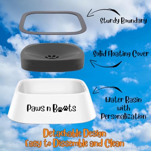 Spill-Proof Pet Bowl No Spill, Non-Slip, Slow Feeding Water Bowl 1.5L, with Floating Disk, Indoor/Outdoor Use, Perfect for Travel Use. No More Wet Socks, Keep The Floor Dry with The Aqua-Shield Bowl