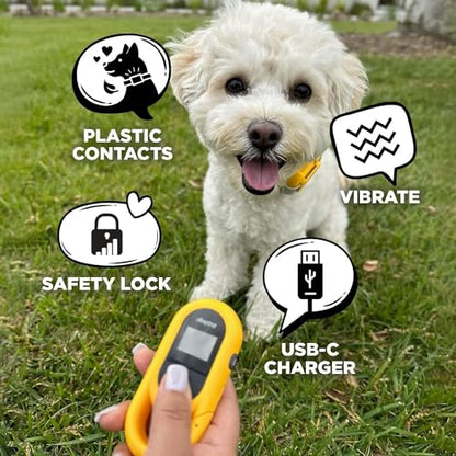 Dogtra CUE Yellow – E-Collar for Dogs Training Collar with Remote – Training Made Easy for Everyday Dog Owners – Gentle Vibration, Custom Boost, Waterproof, Rechargeable, 400-Yard Range System - color: Gen 1 Yellow