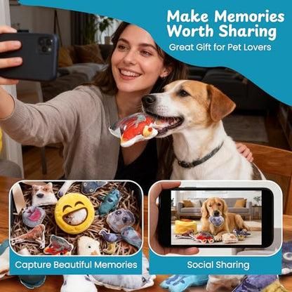 Nocciola Plush Squeaky Dog Toys – 12 Pack Small Dog Chew Toys with Squeakers, Soft Stuffed Puppy Toys with Carry Bag for Small & Medium Dogs - style: 12pcs Funny Toys