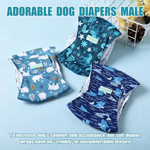 Wegreeco Washable Male Dog Diapers (Pack of 3) - Washable Male Dog Belly Wrap (Mustang, X-Small) - color: Mustang, size: X-Small (Pack of 3)