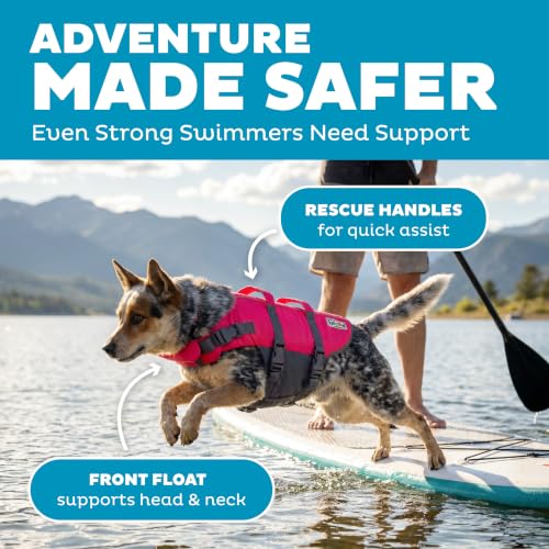 Outward Hound Granby Splash Pink Dog Life Jacket, Medium - color: Pink, size: Medium (Chest Girth: 21"-27")