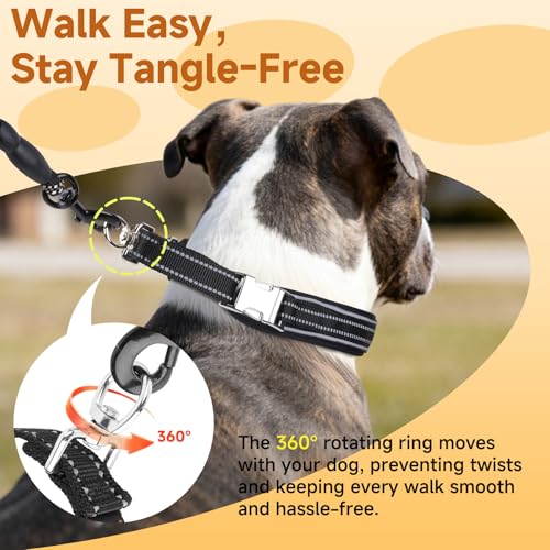 Mayerzon Martingale No Pull Collar for Medium Large Dogs, Walking Training Collar for Dogs German Shepherd Boxer Rottweiler That Pull, Reflective, with 360° Swivel Ring and Release Buckle(L, Black) - size: Large,2.5mm,17.25"-18.5"Neck
