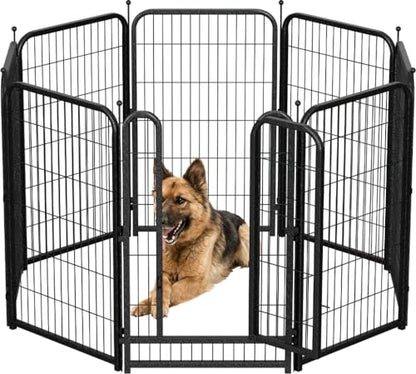 Metal Dog Playpen, 45" Inch Height 8 Panels, Large Dog Fence for Large/Medium/Small Dogs Indoor & Outdoor Bliss, Perfect Dog Pen for Camping, Yard and RV | Black-Silver - size: 45"High, style: 08 Panels
