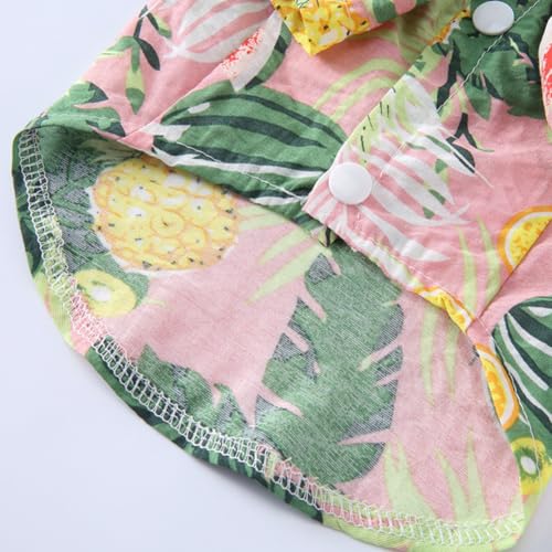 Tangpan Daisy Tropical Print Pet Dog Shirt Puppy Summer Hawaiian Beach Polo Shirts Clothes (Z Pink,XS) - color: Z Pink, size: X-Small