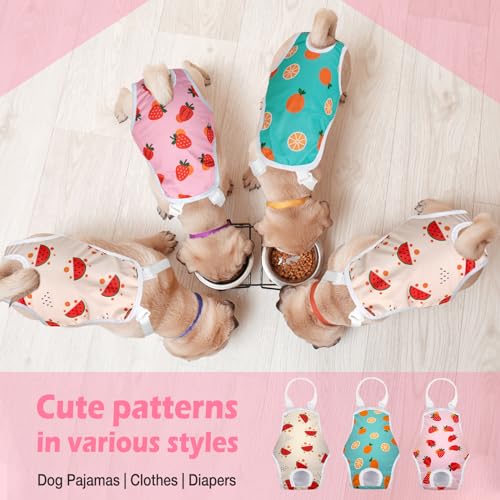 Jollywoods 3 Pack Washable Female Dog Diaper Onesie Sanitary Pantie with Adjustable Suspender, Fixed Doggie Diapers, Super Absorbent Leakproof for Dog in Heat Cycle - size: Large(13"-21" Waist)