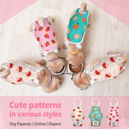 Jollywoods 3 Pack Washable Female Dog Diaper Onesie Sanitary Pantie with Adjustable Suspender, Fixed Doggie Diapers, Super Absorbent Leakproof for Dog in Heat Cycle - size: Large(13"-21" Waist)