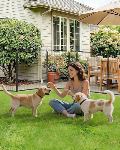 40 Inch 8 Panels Dog Playpen, Heavy Duty Metal Pet Exercise Pen with Secure Gate, Foldable Portable Dog Fence, Anti-Rust Metal Puppy Playpen for Large Small Dogs, Outdoor Yard RV Camping & Indoor Use - size: 32"x40"- 8 pcs