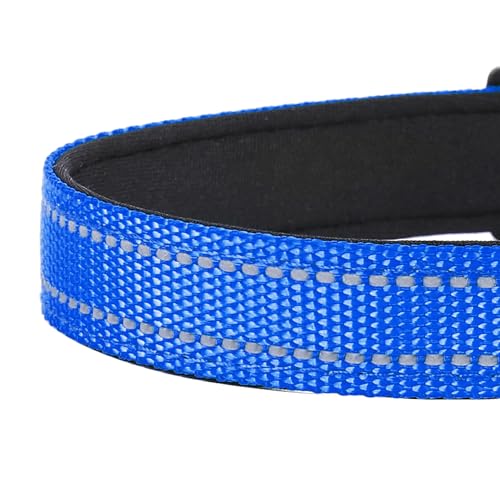 Reflective Dog Collar, Adjustable Soft Neoprene Padded Nylon Pet Collars with Buckle for Puppy and Small Dogs, Cats, Navy Blue,XS - color: Navy Blue, size: X-Small