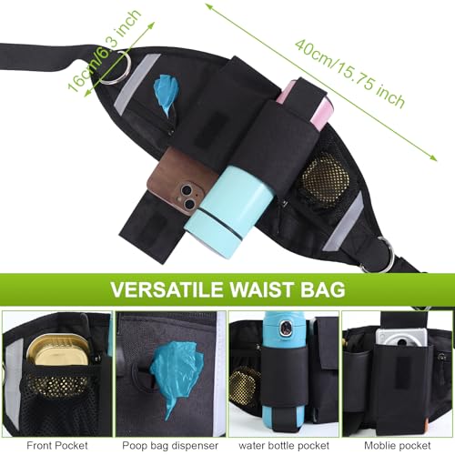 Hands Free Dog Leash, Waist Leash for Dog Walking, Running, Jogging, Waist Leashes with Adjustable Belt, Medium & Large Dogs Running Leashes Hands Free, Dual Padded Handles and Durable Bungee(Blue) - color: Blue