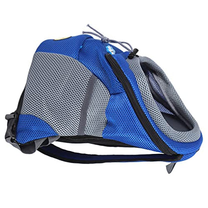 Pet Knapsack Backpack, Dog Carrying Bag with Ventilation Window, Spacious Oxford Cloth Pet Carrier for Small Dogs, Adjustable Padded Straps and Removable Cushion (Blue) - color: Blue
