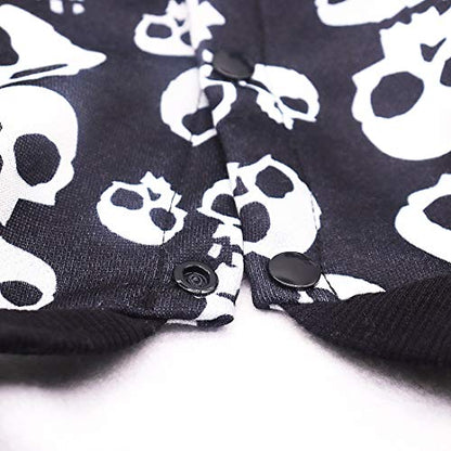 Halloween Skeleton Dog Costume - Black Fleeced Pullover Hoodie with Pocket for Medium to Large Dogs - color: Black Skull, size: 34(Chest 35.43'',Back 26.38'')