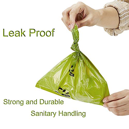 ECO-CLEAN Dog Poop Bags, 24 Rolls/360 Bags with Dispenser, Dog Waste Bags, Unscented, Leak-Proof, Easy Tear-Off - color: Green