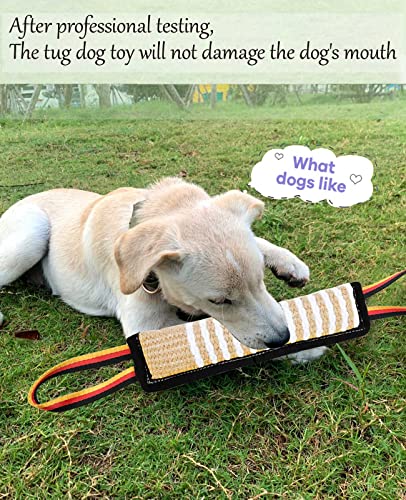 Clysoru Dog Tug Toy Tough Jute Bite Pillow Lasting Training Equipment Puppy to Large Dogs Interactive for Large and Small - color: Black flag