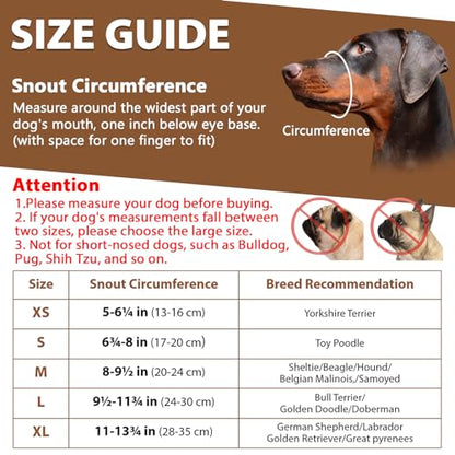 BARKLESS Dog Muzzle Leather, Soft Secure Anti-Barking Leather Muzzle for Small Dogs to Prevent Biting, Breathable and Adjustable, Allows Drinking and Panting, Used with Collars - color: Brown, size: XS (Snout Cir: 5"-6.25")
