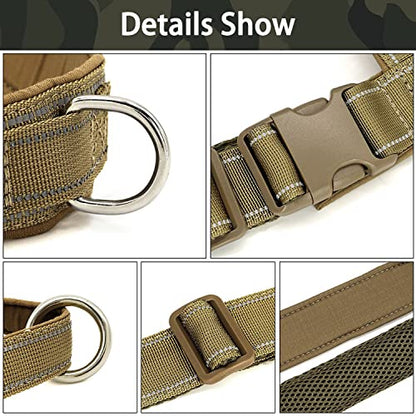 No Pull Dog Harness Brown for Small Medium Large Sized Dog, Reflective Escape Proof Adjustable Dog Harnesses with 2 Patch, M - color: Brown, size: M-Chest size 22-27.5''