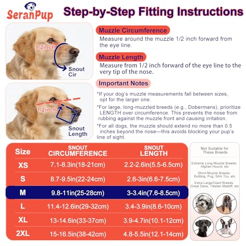 Breathable Dog Muzzle, Soft Mesh Muzzle for Large Medium Small Dogs - Pet Mouth Guard with Reflective Straps, Prevents Biting Chewing Scavenging & Allows Drinking, (L) - size: L