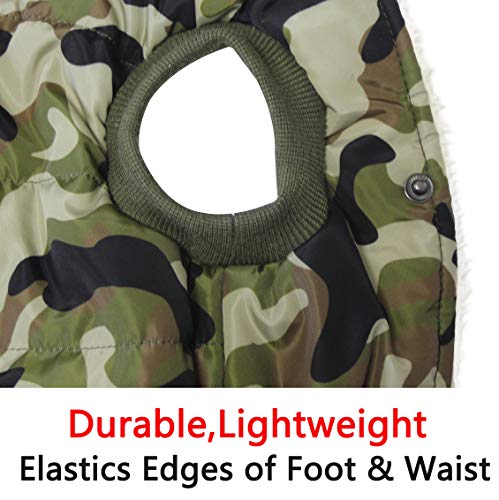 Vecomfy Fleece Lining Extra Warm Dog Hoodie in Winter,Small Dog Jacket Puppy Coats with Hooded,Green Camo XS - color: Green Camo, size: X-Small (Pack of 1)