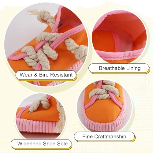vocheer Dog Chew Toy, Dog Toys to Keep Them Busy Durable Teething Shoe Interactive Squeaky Puppy Toy,Small,Medium Breze, Machine Washable, Orange - color: 11cm orange
