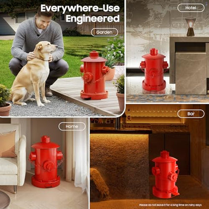 DouSeiAi Retro Fire Hydrant Trash Can - 1.3 Gallon Metal Garbage Bin with Foot Pedal & Removable Inner Bucket, Heavy-Duty Indoor/Outdoor Waste Can for Garden, Patio, Park, Kitchen and Dog Waste, Red - color: Red