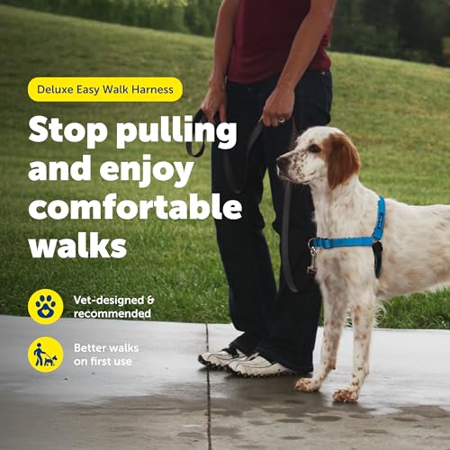 PetSafe Easy Walk Deluxe Dog Harness, No Pull Dog Harness – Perfect for Leash & Harness Training – Stops Pets from Pulling and Choking on Walks – Medium, Ocean - color: Ocean, size: Medium (Pack of 1)