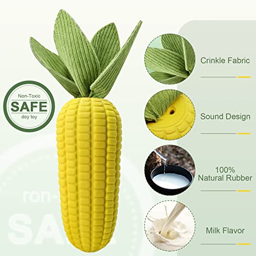 Dog Toys for Aggressive Chewers, Indestructible Tough Squeaky Corn Chew Toy for Large Medium Small Breed, Interactive Dog Toys to Keep Them Busy