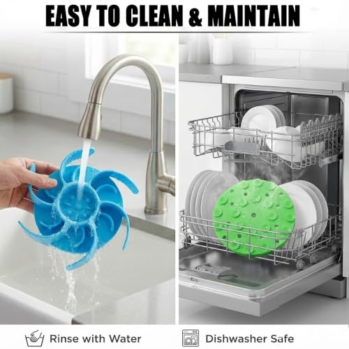 2PCS Slow Feeder Insert for Dog Bowls – Silicone Inserts that Turn Regular Bowls Into Slow Feeder Bowls, Fits Most Flat-Bottom Pet Bowls, Strong Suction Cups, Dishwasher Safe