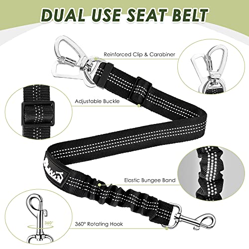 Lukovee Dog Car Harness Seat Belt, Adjustable Mesh Breathable Vest with Elastic Bungee Tether, Soft Padded 2-in-1 Safety Car Harness Seatbelt for Small Medium Large Dogs (Camouflage,XS) - color: ·Camouflage, size: X-Small