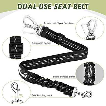 Lukovee Dog Car Harness Seat Belt, Adjustable Mesh Breathable Vest with Elastic Bungee Tether, Soft Padded 2-in-1 Safety Car Harness Seatbelt for Small Medium Large Dogs (Camouflage,XS) - color: ·Camouflage, size: X-Small