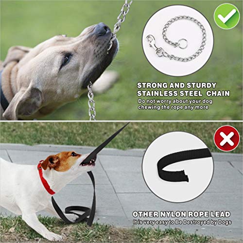 Idepet Heavy Duty Retractable Dog Leash for Small and Medium Dogs, Anti-Chewing Steel Chain Design,360 DegreeTangle-Free,Break and Lock System,26ft Leash Dog Walking (Blue, Round Rope) - color: Blue
