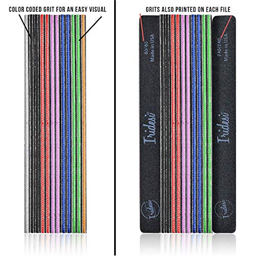 Professional Nail Files Black Washable Emery Boards 7 Inches Long Square End Serrated Edge 12 Fingernail Files Per Pack (100/100) - size: 100/100