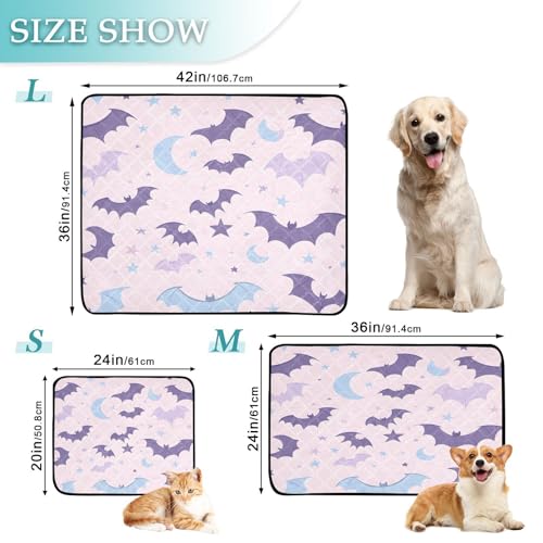 Qilmy Bats Pet Mat, Waterproof Reusable Dog Training Pad Anti-Slip Pet Creat Pad for Small Medium Large Dogs and Cats - size: Smallx3