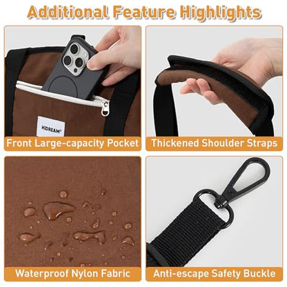 ETIAL Dachshund Shoulder Carrier Bag, Ergonomic Pet Sling with Adjustable Handheld & Crossbody Strap, Lightweight Ventilated Dog Purse for Small Long-Bodied Breeds,Safety Leash (Brown) - color: Brown