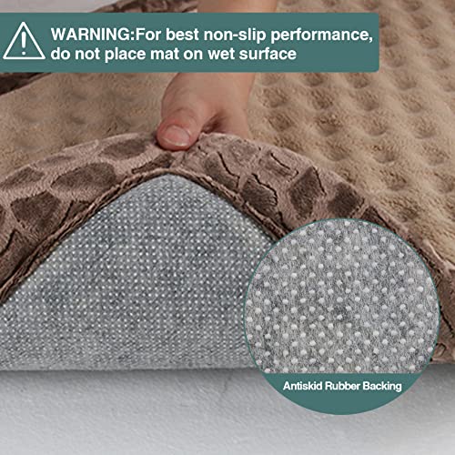 Large Dog Crate Pad 36 inch Memory Foam Dog Kennel Bed Soft Flannel Washable Anti Slip Puppy Sleeping Mat,Brown - color: Khaki, size: Large