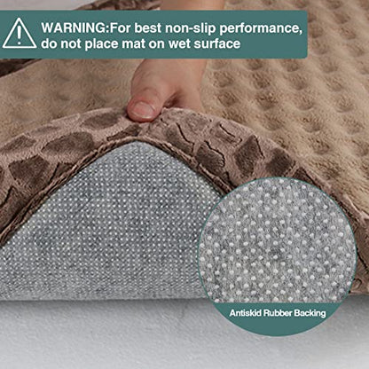 Large Dog Crate Pad 36 inch Memory Foam Dog Kennel Bed Soft Flannel Washable Anti Slip Puppy Sleeping Mat,Brown - color: Khaki, size: Large