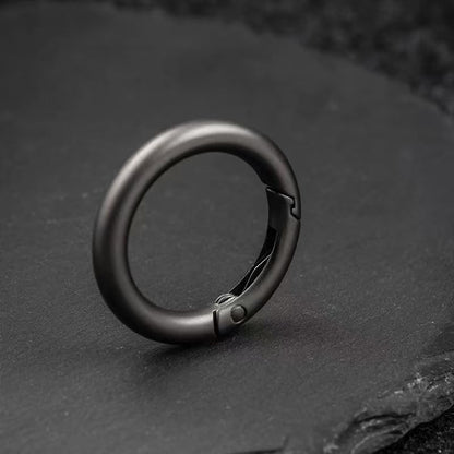 Gun Black 1in 2.5cm 4Pcs Spring O-Rings Hook for Bag Wallet Strap Keyring