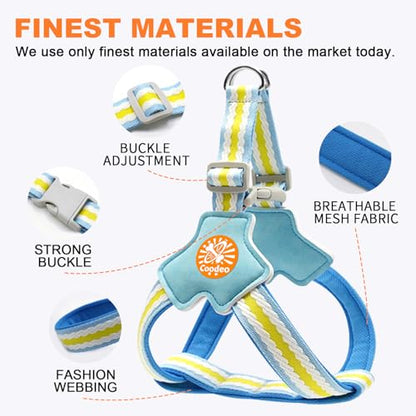 COODEO Anti-Pull Dog Harness with Reflective Strips & Breathable Padding & Anti-Escape Design, Quick Adjustable Dogs Training & Walking (Blue, S) - color: Blue, size: S